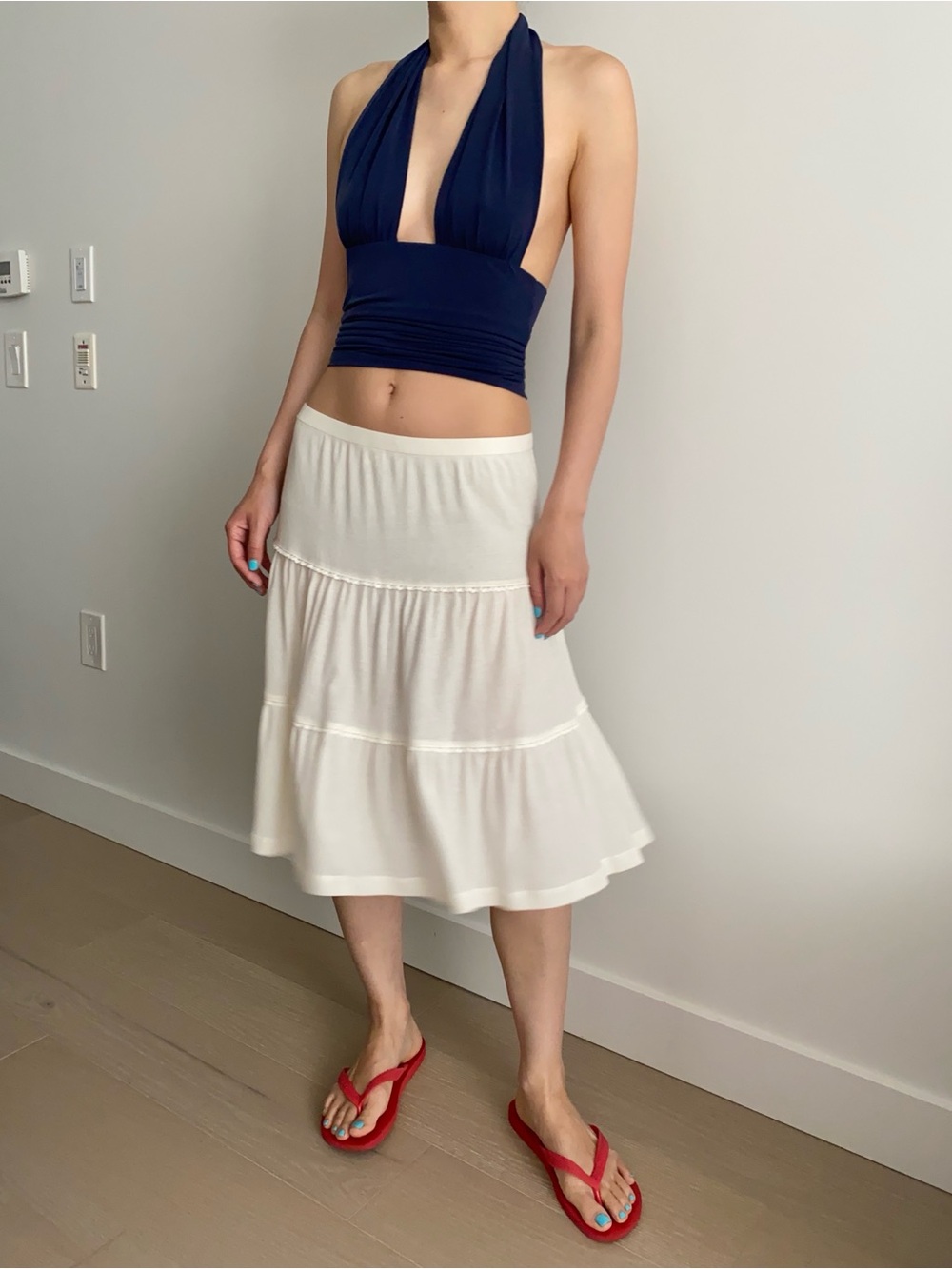 See by Chloe tiered midi skirt